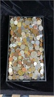 Tray Lot of Mixed Foreign Coins