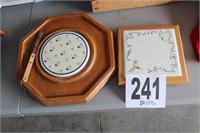 Trivet & Cheese Board with Attached Knife (U233)