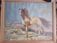 (3) Floral, Horse & Mountain Framed Poster Prints