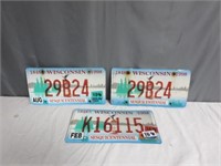 (3) 1998 Sesquicentennial Wisconsin License Plates