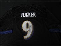 Justin Tucker signed football jersey COA