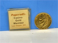 24kt Gold Plated 1976 Ike Dollar Peppermill's