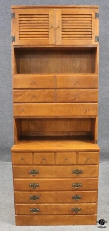 Ethan Allen 3 Drawer Chest Of Drawers w/Hutch