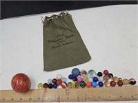 Vintage Marbles, Marble Egg & Bank Bag