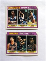 1981-82 Topps Team Leader Cards Nuggets & Bucks