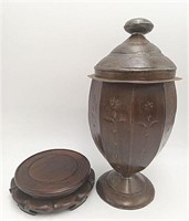 Vintage Wood/ Metal Urn W/ Base