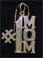 14K Gold Pendant with “#1 Mom” design  
0.5 inch