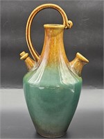 Large Scale Dbl Spout Glazed Ombre Ceramic Ewer