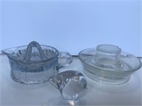 Vintage Glass Vilca Pig & 2 Juicers