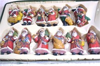 VINTAGE 11 PLASTIC SANTAS