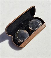 ANTIQUE GLASSES & CASE