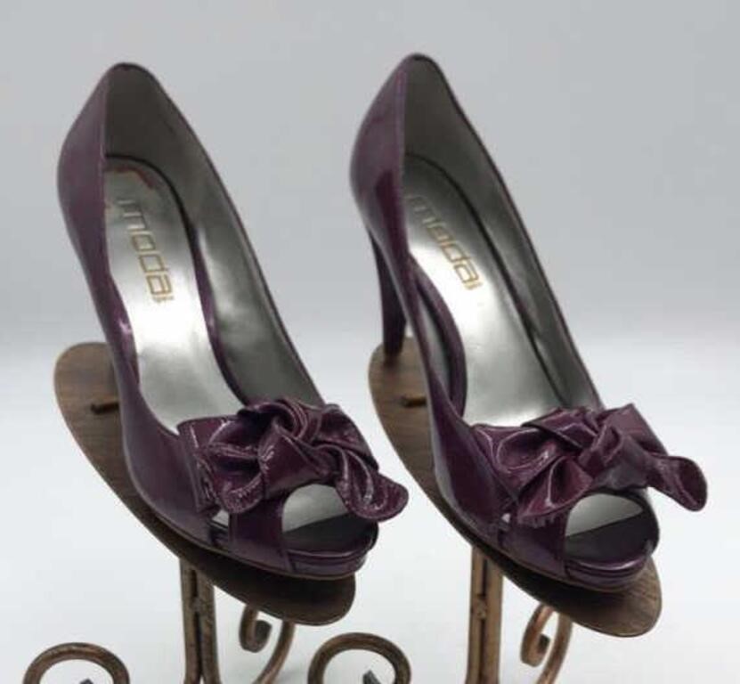 Moda Spana Purple Bowtie Shoes Sz 7.5