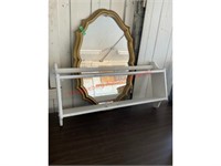 Wood Display Shelf & 24" x 33" Mirror