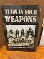 17” x 12” metal Weapon sign