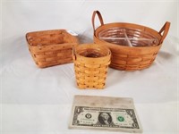 Vintage longaberger handwoven baskets