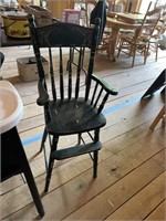 vintage black decorative wooden high chair toddler