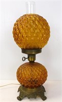 Mid Century Fenton Amber GWTW Lamp