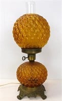Mid Century Fenton Amber GWTW Lamp