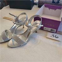 New Ladies Rampage Silver Glitter Heel Sandals