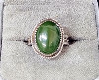 Nephite Jade or Adventurine Custom Ring Sz 5