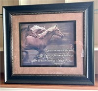 Framed Horse Picture 28x23”
