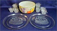 Lot Glass Cake Plates, Punch Cups, etc.
