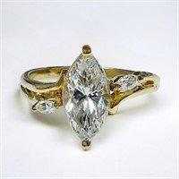 Marquise Simulated Diamond Ring - Size 7.25
