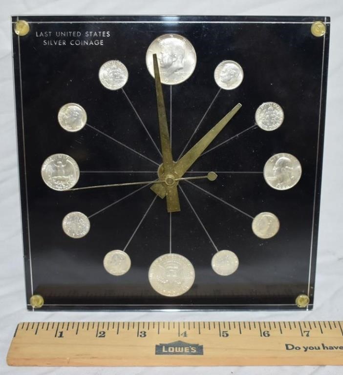 LAST UNITED STATE SILVER COINAGE CLOCK