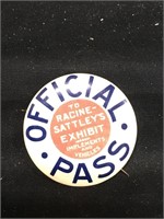 Vintage Racine Sattleys Implements Pinback