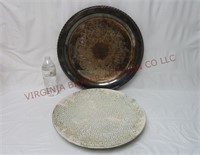 Silver Plate & Pottery Tray