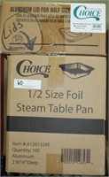 full box (100) Choice 1/2 size foil steam table