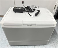 White Coleman Electric Travel Cooler