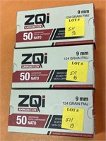 (150)Rds ZQi 9mm Ammo