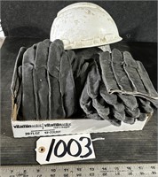 10 Pairs of Work Gloves & Hardhat