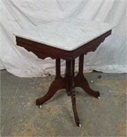 Antique Marble Top Side Table W