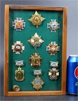 USSR Soviet Russian Military Pins in Display