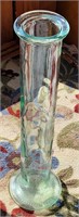 Tall Italian Clear Glass Vase Made in Italy