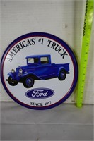 New Ford America's #1 Truck metal sign 12" round