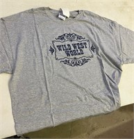 5-Grey XL Wild West World TShirts Historic Item