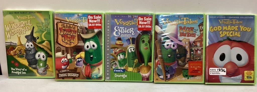(5) Sealed VeggieTales DVDs