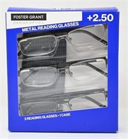 Foster Grant Metal reading glasses +2.50