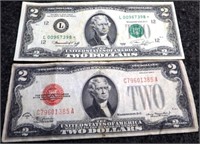 1976 $2 Star Note & 1928 $2 Red Seal Note