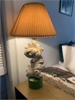 2 MATCHING CHALK SCULPTURED TABLE LAMPS