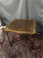 woodgrain top Side Table - 26” x 26” x 22”