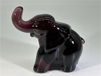 Purple Glass Elephant Figurine