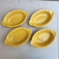 4 FIESTA SUNFFLOWER OVAL BAKERS