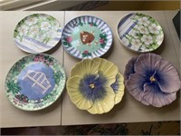 Box of decorative plates, garden party