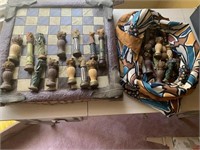 Chess set, board and figures/ pieces,
