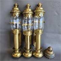 Brass Candle Lamps -Reproduction Ship Lamps -as is