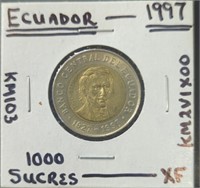 1997 Ecuador 1000 sucres  coin